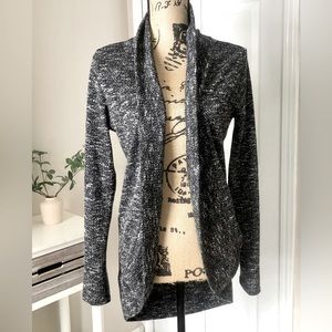 Aeropostale Black & Grey Draped Cardigan - Women’s Small